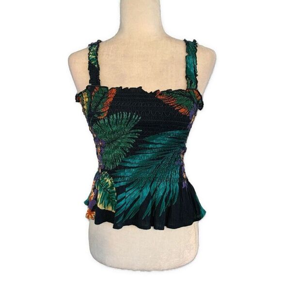 Patrons Of Peace Anthropologie Tropical Crop Tank Top Xs - Picture 1 of 4